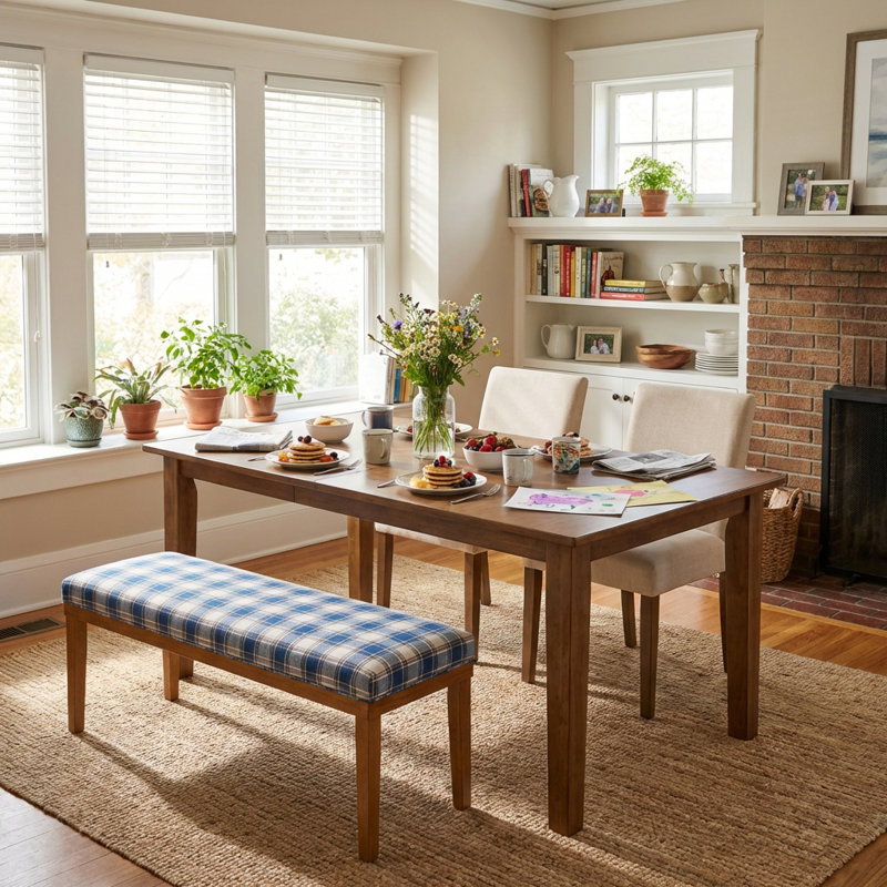 Person Dining Chairs Set With Upholstered Chairs And Bench For 2-4 Person