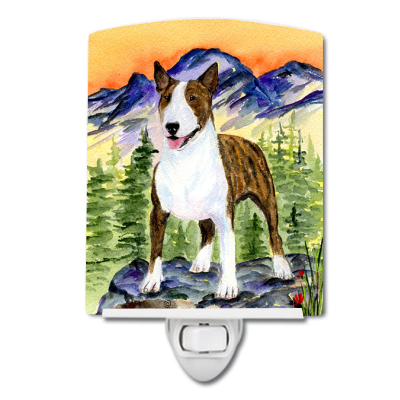 Éclairage de nuit en céramique bull terrier