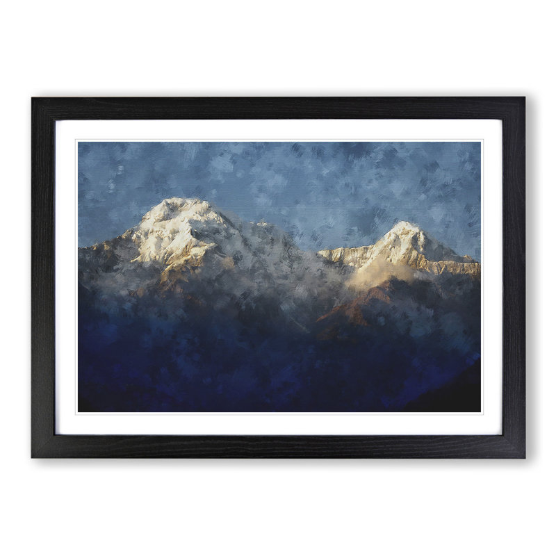 Mountain View Vol.6 - Picture Frame Painting, 48cm H x 65cm W x 2cm D, Black Framed