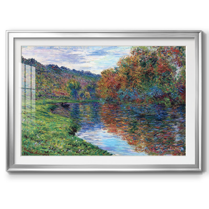 Le petit bras de Jeufosse, automne, 1884Zz, Cadre argenté sur papier, H 19 po x l 27 po x P 1,5 po