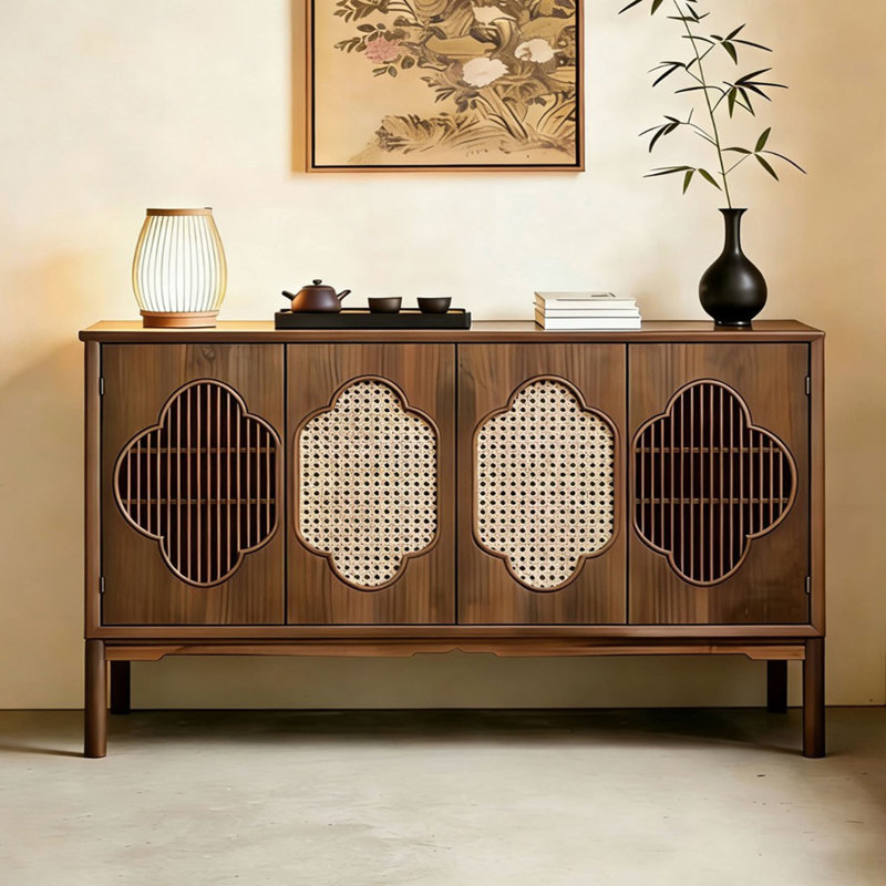 Buffet luxueux rétro de style chinois, H 35,4 po x l 63 po x P 15,7 po