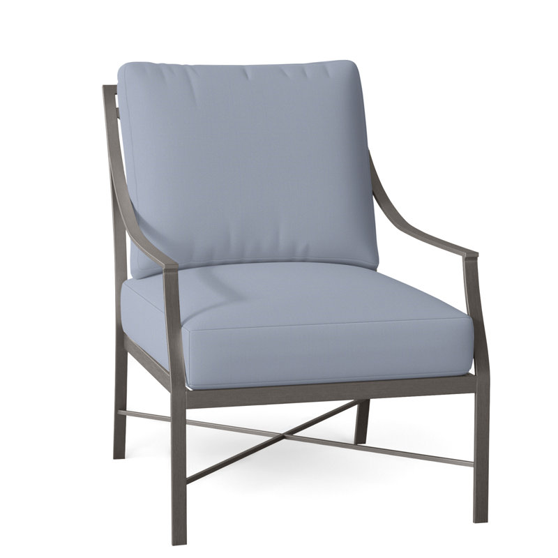 Monaco Aluminum Lounge - Slate Gray, Slate Gray, No Welt, Arbor Chambray Dove Sunbrella®