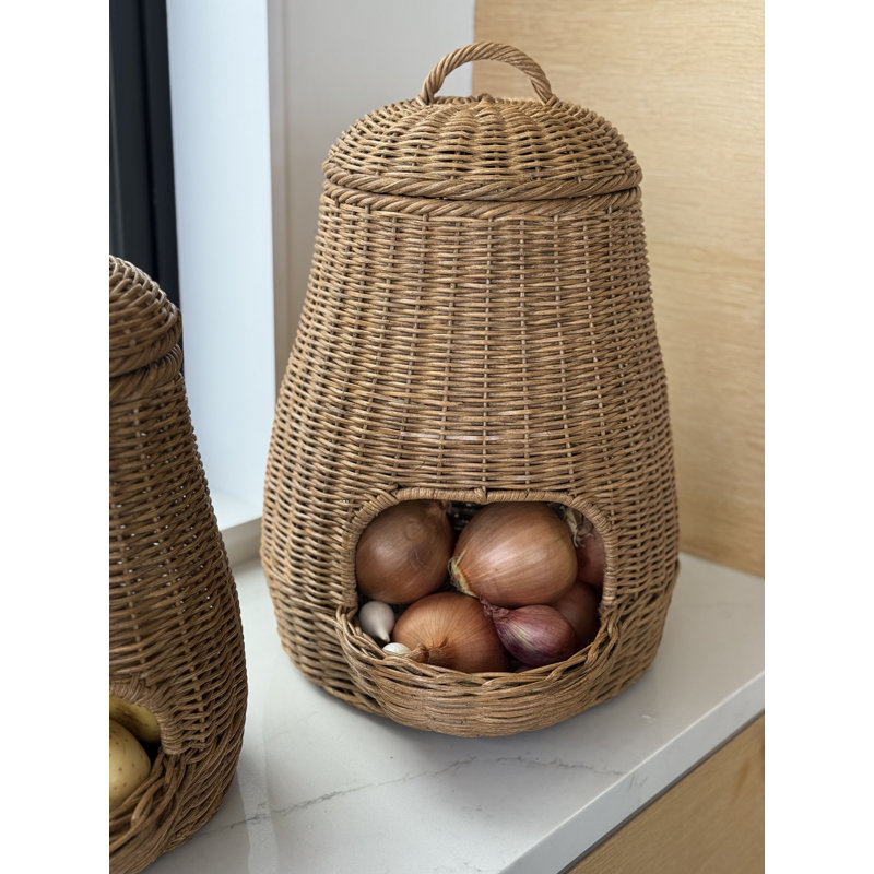 Osier, pomme de terre et oignon - Panier de rangement pour fruits et légumes, H 18,5 po x l 13,5 po x P 13,5 po