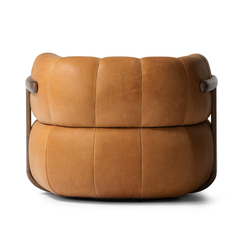 Doss Swivel Barrel Chair, Palermo Cognac Top Grain Leather