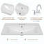 Ensemble de meuble-lavabo 30 po avec lavabo | Armoire de salle de bain blanche avec tiroirs, cadre solide et panneau de fibres à densité moyenne-1313739445