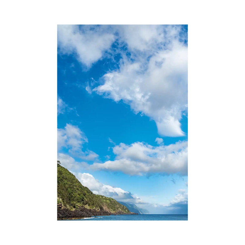 Village Of Calheta, View Along The Southern Coast. Sao Jorge Island, Azores, Portugal. by Martin Zwick - Wrapped Canvas Print