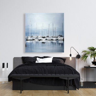Bateaux au quai 2 - Toile de salon pour bateau pour la décoration intérieure