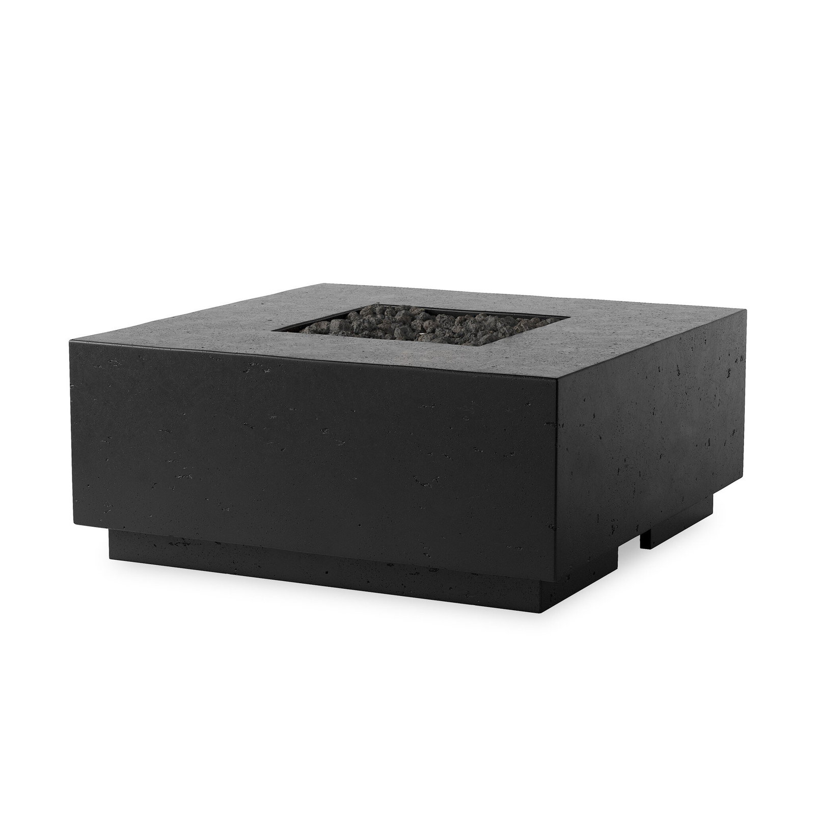 Ella Square Fire Pit Table, Textured Ebony