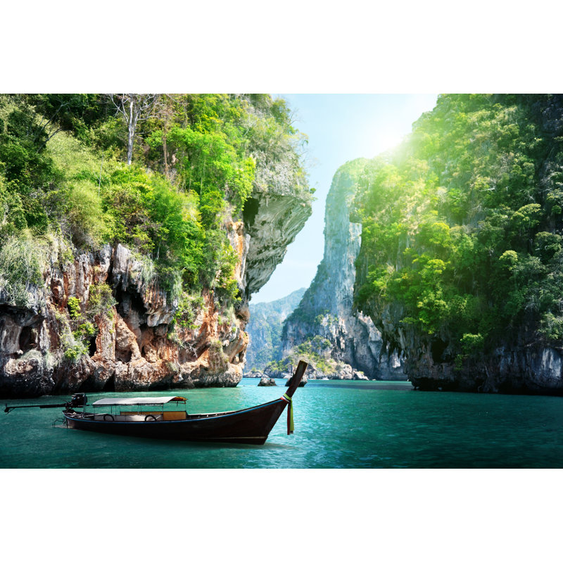 Long Boat On Railay Beach by IakovKalinin - Wrapped Canvas Print, 30cm H x 46cm W x 3.8cm D