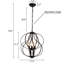 Avers 17.3" W 4-Light Wrought Iron Geometric Chandelier-1884686021