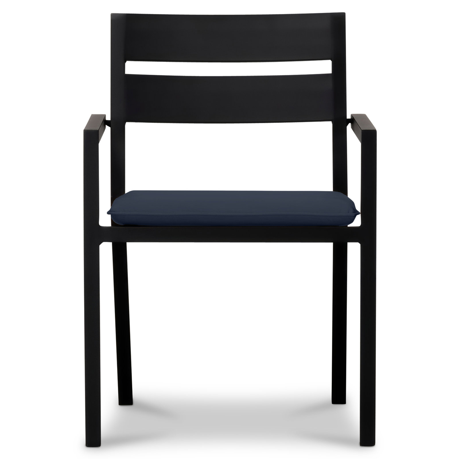 Vivant Stackable Sunbrella® Patio Armchair, Black, Spectrum Indigo