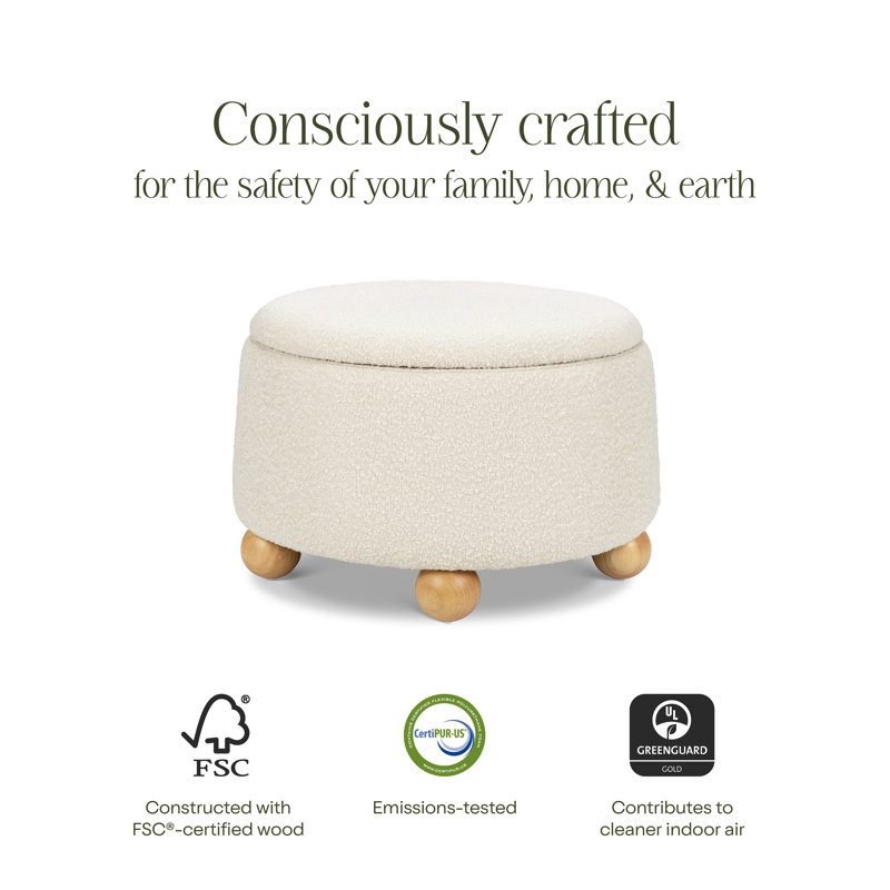 Tuffet Ottoman, Ivory Boucle