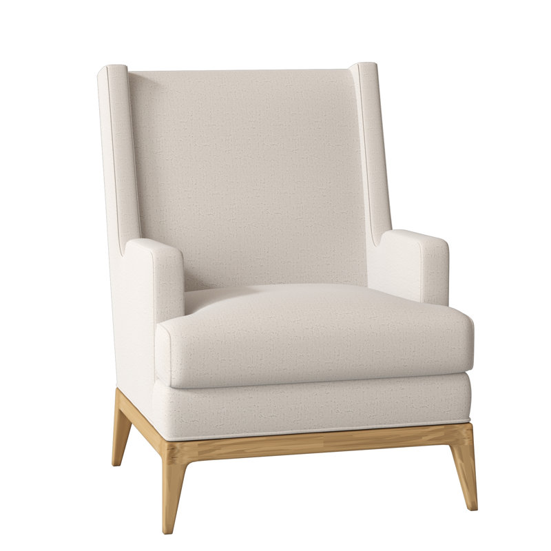Cooper Upholstered Wingback Chair, Venice Ivory, Amber
