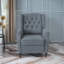  Fauteuil inclinable manuel simple à assise simple, revêtement en lin gris doux pour cinéma maison