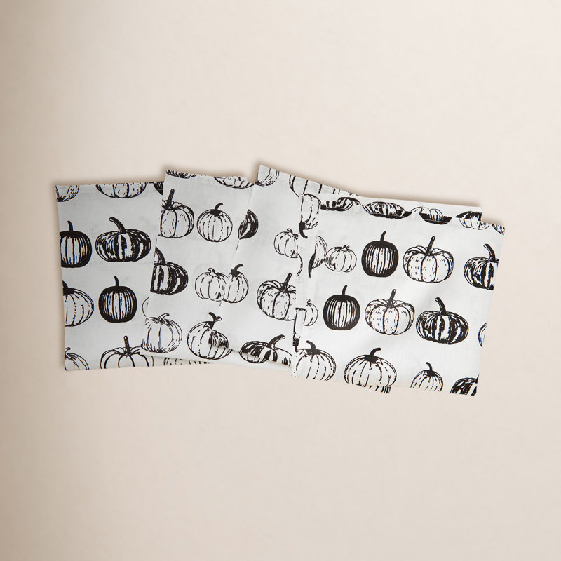 Patch - 100% Pure Linen Dinner Napkins, Black