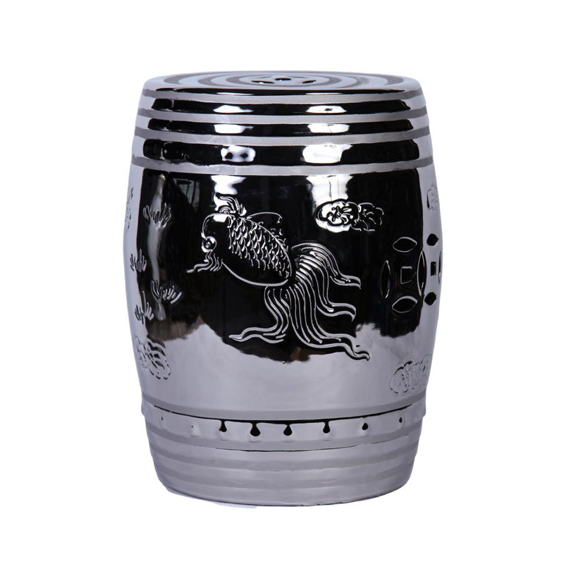 End Table With Etched Asian Design