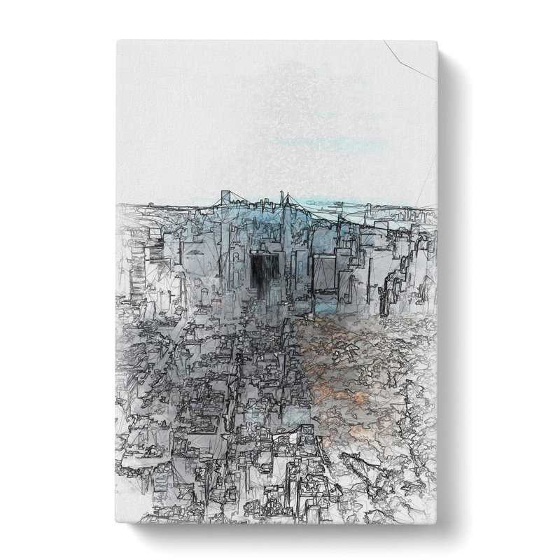 The New York Skyline With Central Park In Abstract - Wrapped Canvas Print, 91cm H x 60cm W x 3cm D