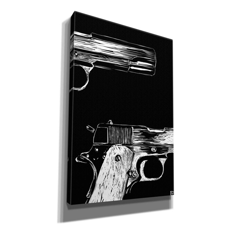 Epic Graffiti Guns On Canvas by Giuseppe Cristiano Print | Wayfair