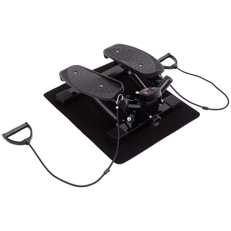 HOMCOM Portable Mini Stepper Exercise Fitness Machine for Legs Arms Black