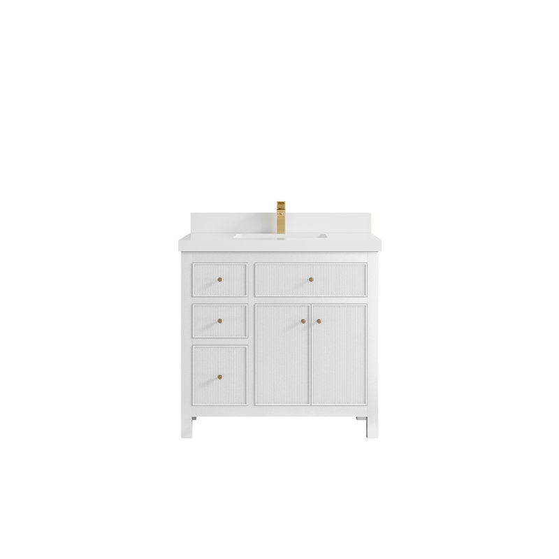 Ensemble de meuble-lavabo simple 36 po Hilmont, Blanc, Blanc