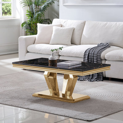 Table basse en marbre imprimé