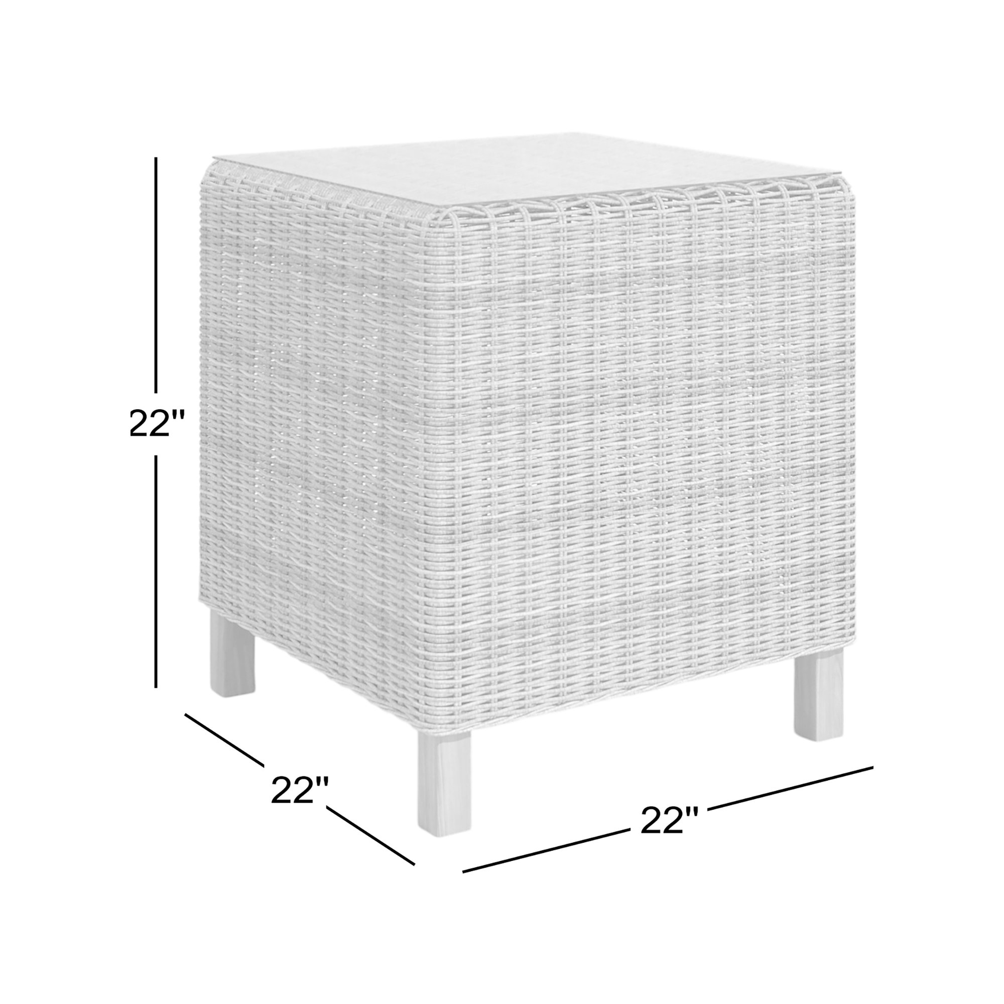 Kells 22'' Glass Outdoor Side Table