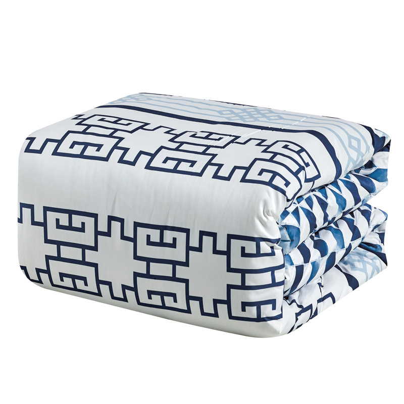 Baffle Box Stitch Geometric Shapes Comforter Set, King Comforter