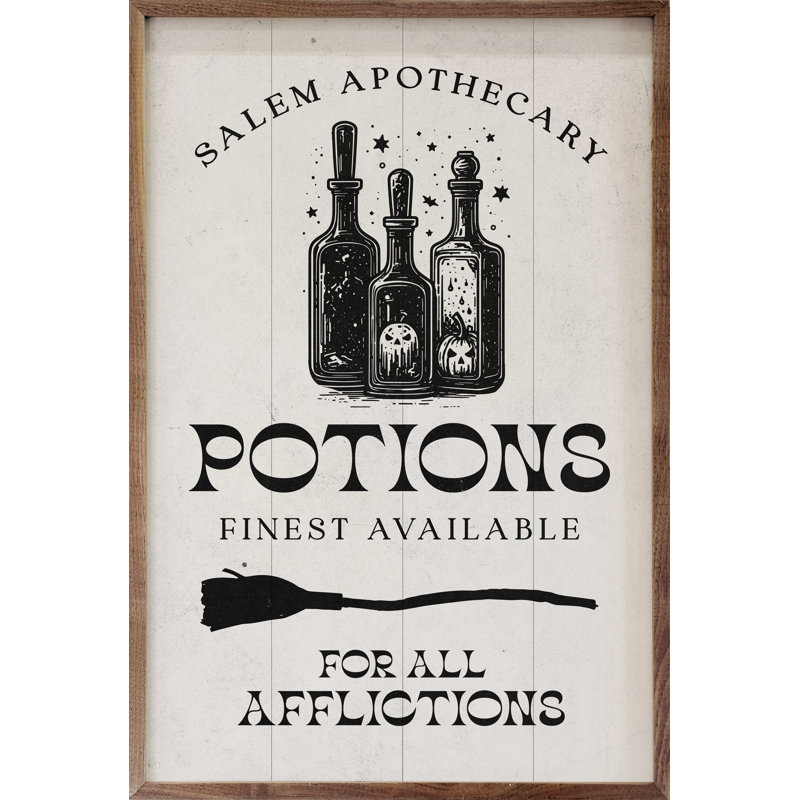 «Potions Finest Disponible» sur bois, H 8 po x l 5 po x P 1,18 po