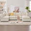 Canapé modulaire surdimensionné de 130 po avec repose-pieds modulaire en velours côtelé de 130 po, beige - sièges profonds de 32 po, 6 places, canapé-lit reconfigurable en U-2024640599