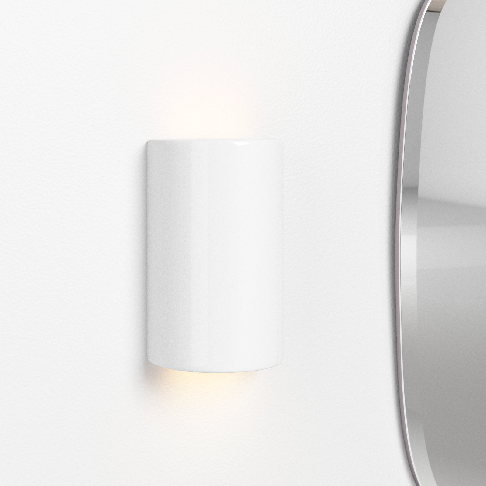 Pacursa Ceramic Dimmable Flush Mounted Sconce, 12.5" H x 7.75" W x 6.25" D, Matte White, Incandescent (Not included)