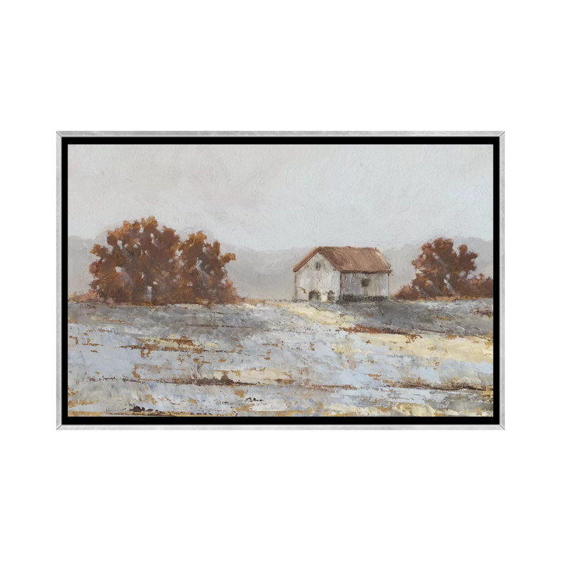 « Snow covered Hillside II » par Ethan Harper, reproduction d’art, H 32 po x l 48 po x 1,5 po, Toile avec cadre argenté