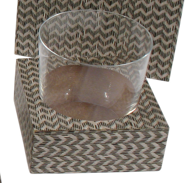 Gray Chevron Wood Veneer Glass Holder