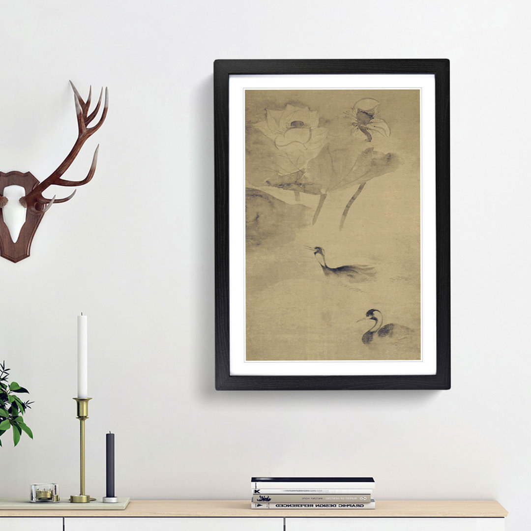 Ducks in the Lotus Pond by Tawaraya Sotatsu - Picture Frame Painting Print