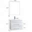 Meuble-lavabo mural blanc brillant avec miroir-1924910840