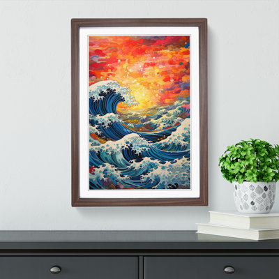 Wave Japanese Orphism Art - Framed Print
