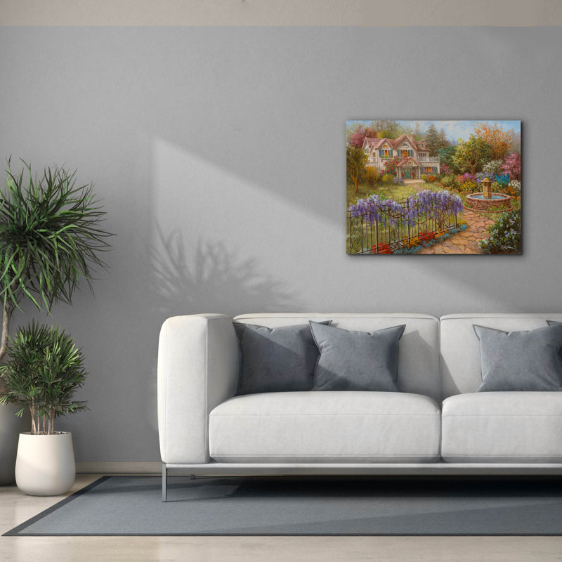  «Springtime Hideaway» par Nicky Boehme, art mural sur toile, 34 po x 26 po