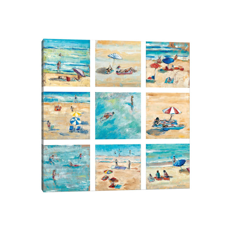 A Day At The Beach by Adolf Llovera - Wrapped Canvas Gallery-Wrapped Canvas Giclée, 30.48 cm H x 30.48 cm W