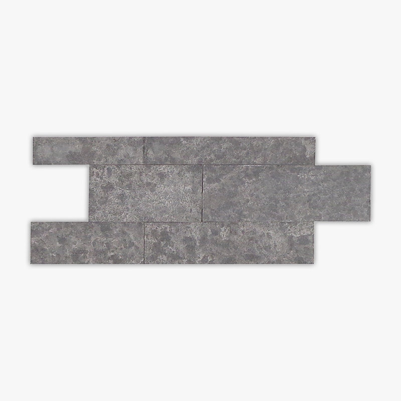 Black Basalt Flamed Brushed 3-Dimensional Basalt Mosaic