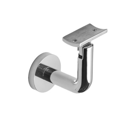 Support de main courante en béton avec rosette ronde et plaque incurvée