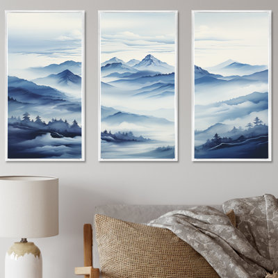 Mountain Blue Peak Harmonies II - Landscape Mountains Canvas Art Set