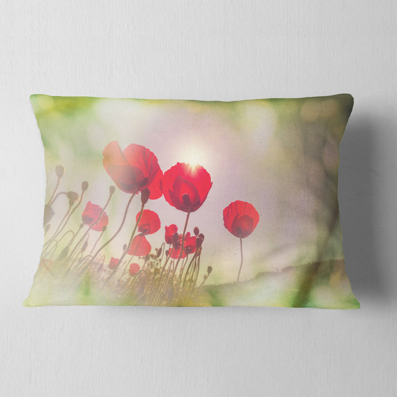 Coussin Floral, Rectangulaire, 12 po x 20 po