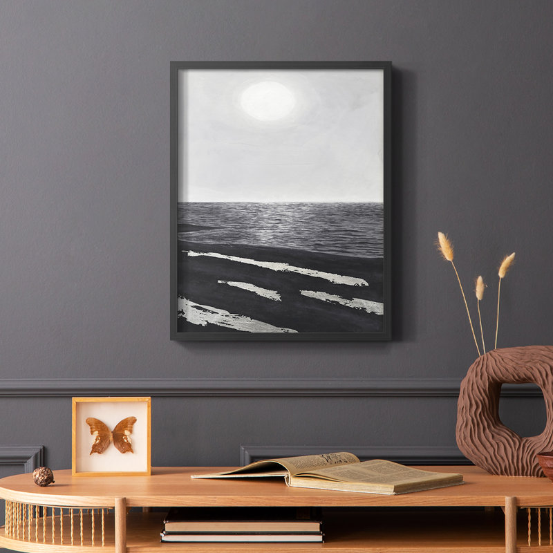 «Silver Shoreline II», reproduction encadrée - bois massif, Noir, H 20 po x l 16 po