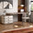Walnut Rectangular Solid +Manufactured Wood with 3 drawers desk-109305410-109305411