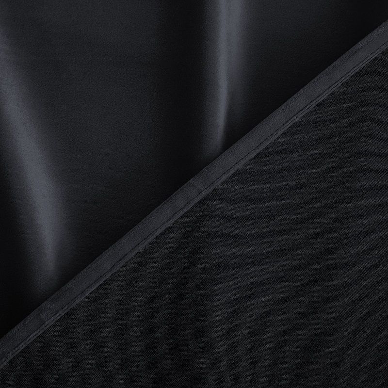 Thermal Velvet Curtains with Eyelet Ring Top - Blackout Crushed Velvet Drapes Pair, Black, 228cm Width x 228cm Drop