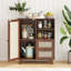 Armoire d'appoint en rotin avec tablettes réglables-85159873