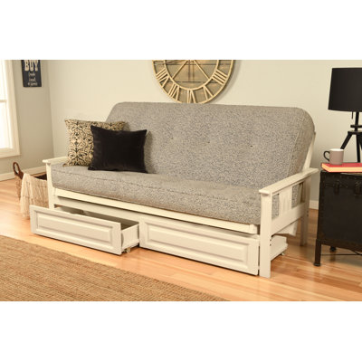 Stratford Full-Size Futon Frame Includes Storage Drawers and Mattress