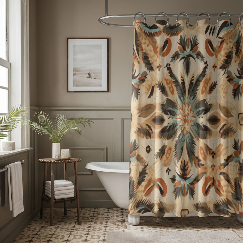 Earthy Vibes - Rideau de douche Premium, H 74 po x l 71 po