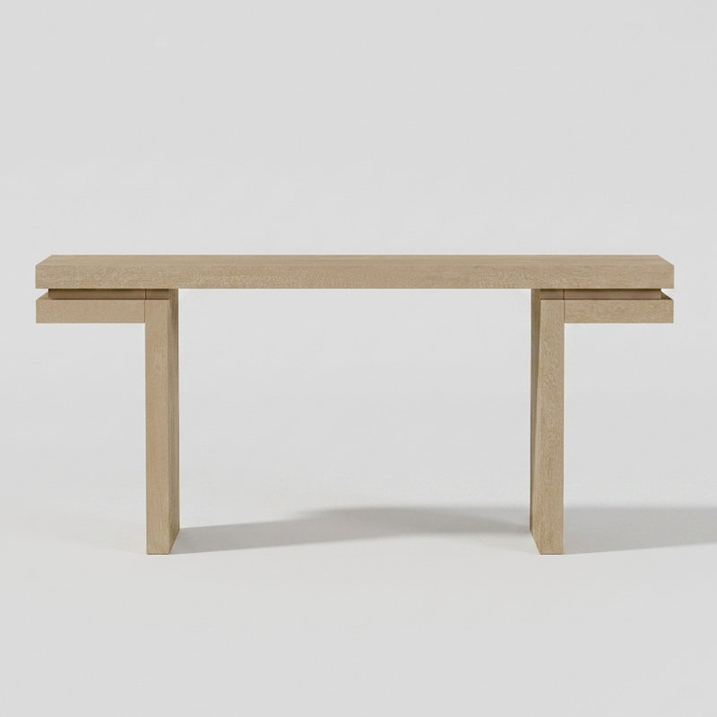 66" Extra-Wide Veneered Console Table, Oak