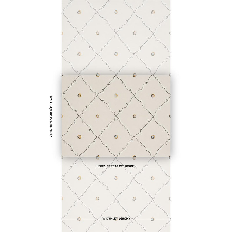 Papier peint Schumacher X Backdrop Colette, Beige