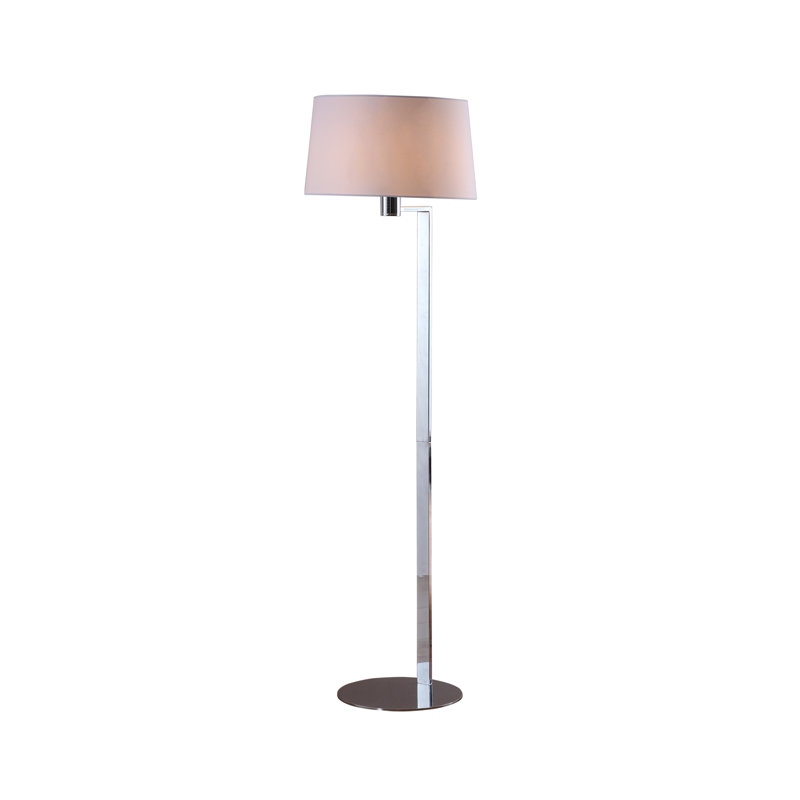 Modern Chrome 60-Inch Floor Lamp with Empire Shade